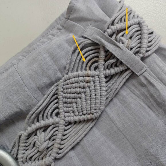 Linea Domani Lilac Grey Macramé Belted Crinkle Midi Skirt - Picture 16 of 16